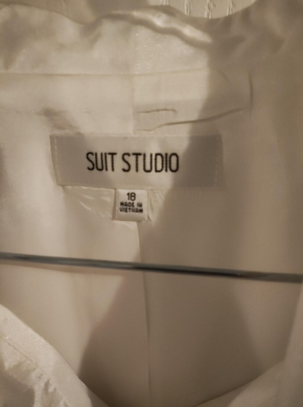 Suit Studio Satin Ivory Blazer with Decorative Buttons - Picture 3 of 6